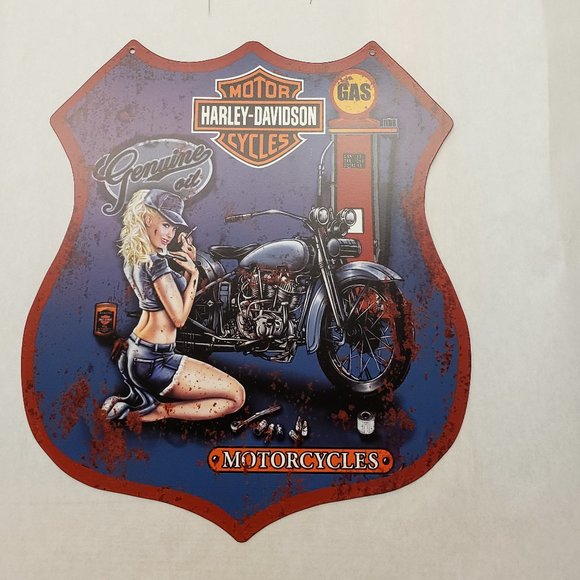 NEW HARLEY-DAVIDSON TIN METAL SIGN GARAGE PIN-UP RETRO STYLE - Picture 1 of 3